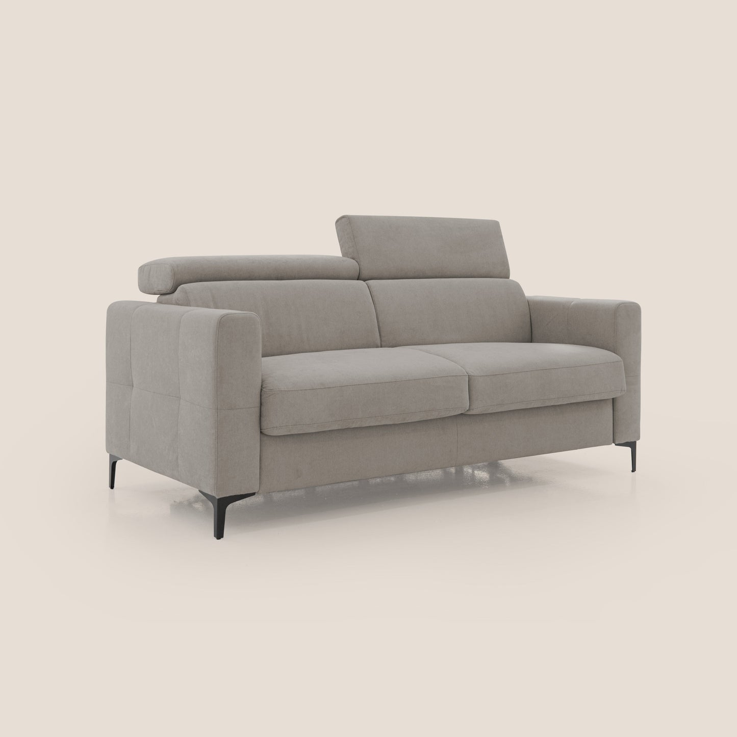 Gardenia divano letto materasso alto 18 cm con poggiatesta reclinabili e rivestimento impermeabile T02 beige