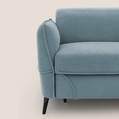 Bloom Divano con poggiapiedi estraibile piedini alti e poggiatesta reclinabili in tessuto bouclé impermeabile T07 carta da zucchero