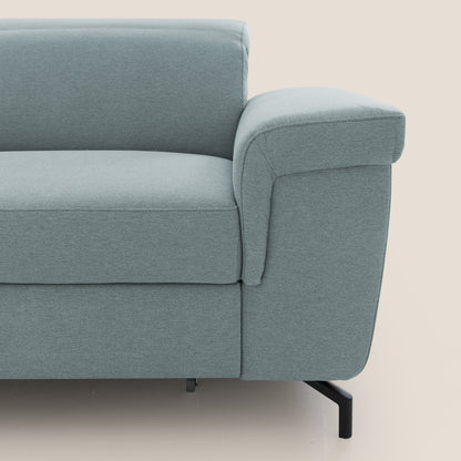 Aisha Divano con poggiapiedi estraibile piedini alti e poggiatesta reclinabili in tessuto Smacchiabile T05 carta da zucchero