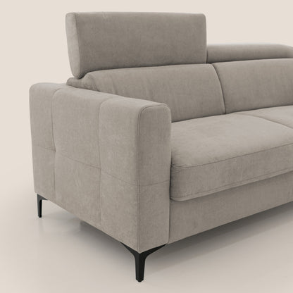 Gardenia divano letto materasso alto 18 cm con poggiatesta reclinabili e rivestimento impermeabile T02 beige