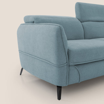 Bloom Divano con poggiapiedi estraibile piedini alti e poggiatesta reclinabili in tessuto bouclé impermeabile T07 carta da zucchero