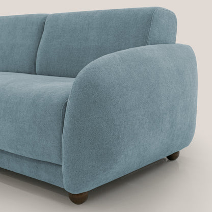 Giglio divano letto scandinavo japandi con materasso H18 cm in tessuto Bouclé impermeabile T07 carta da zucchero