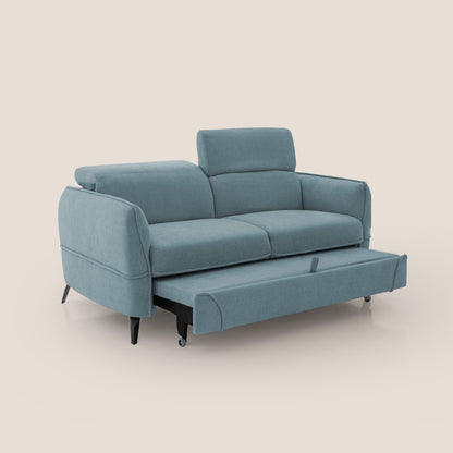 Bloom Divano con poggiapiedi estraibile piedini alti e poggiatesta reclinabili in tessuto bouclé impermeabile T07 carta da zucchero