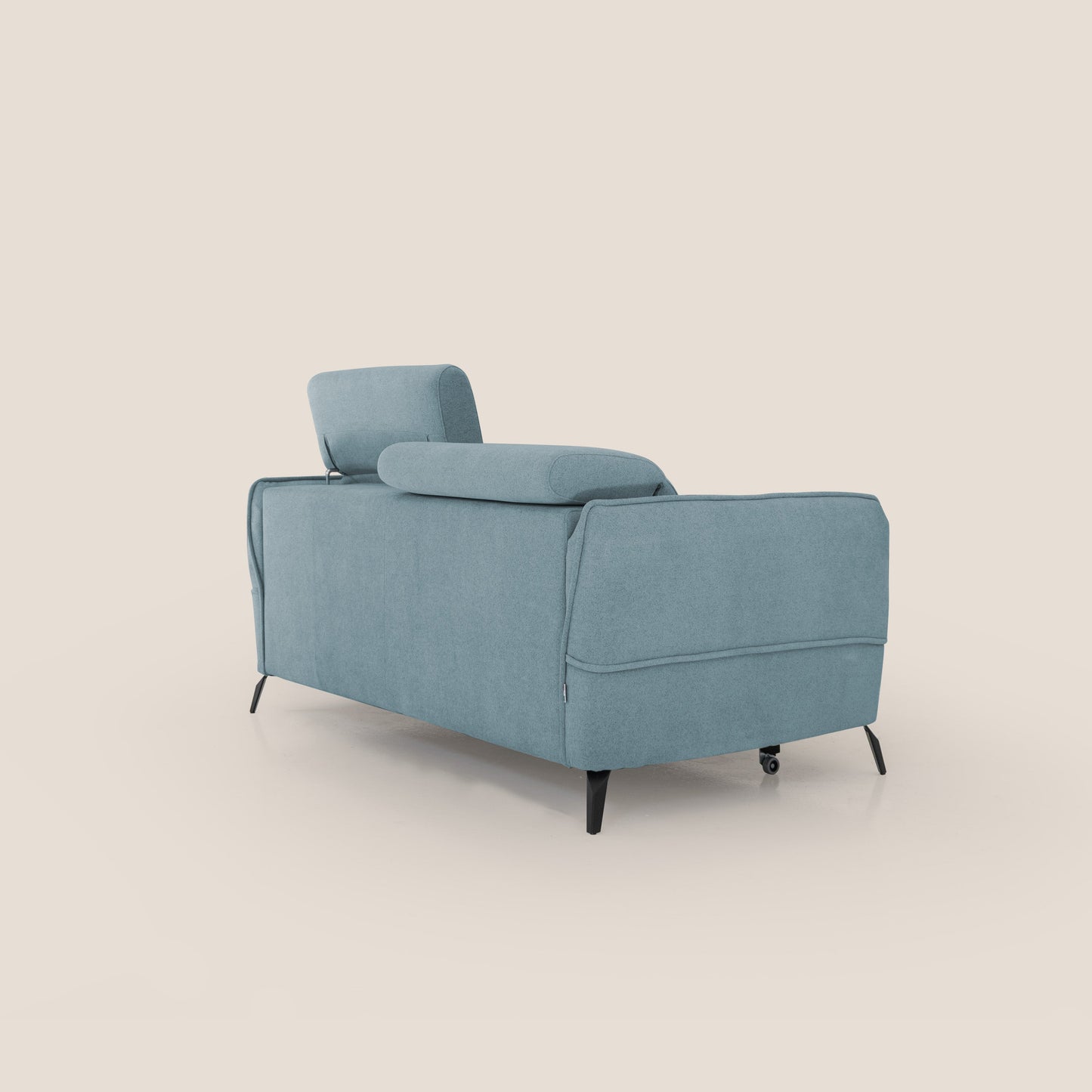 Bloom Divano con poggiapiedi estraibile piedini alti e poggiatesta reclinabili in tessuto bouclé impermeabile T07 carta da zucchero