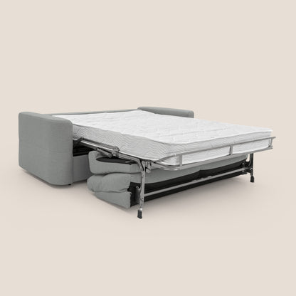 Cupido Divano letto materasso H18 cm e schienale alto in tessuto impermeabile simil cotone T13 grigio