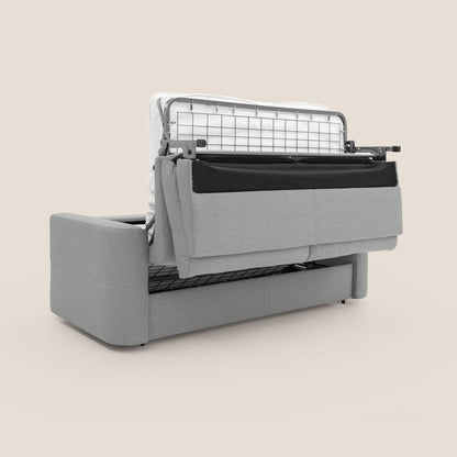 Cupido Divano letto materasso H18 cm e schienale alto in tessuto impermeabile simil cotone T13 grigio
