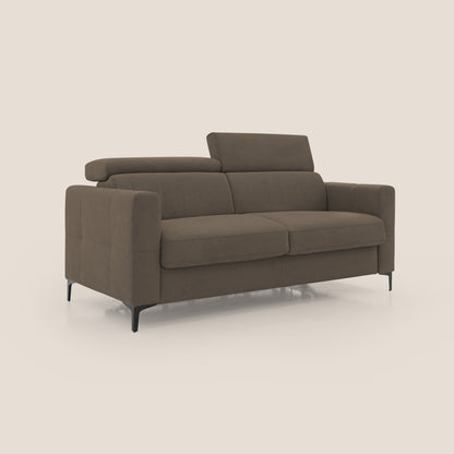 Gardenia divano letto materasso alto 18 cm con poggiatesta reclinabili e rivestimento impermeabile T02 marrone