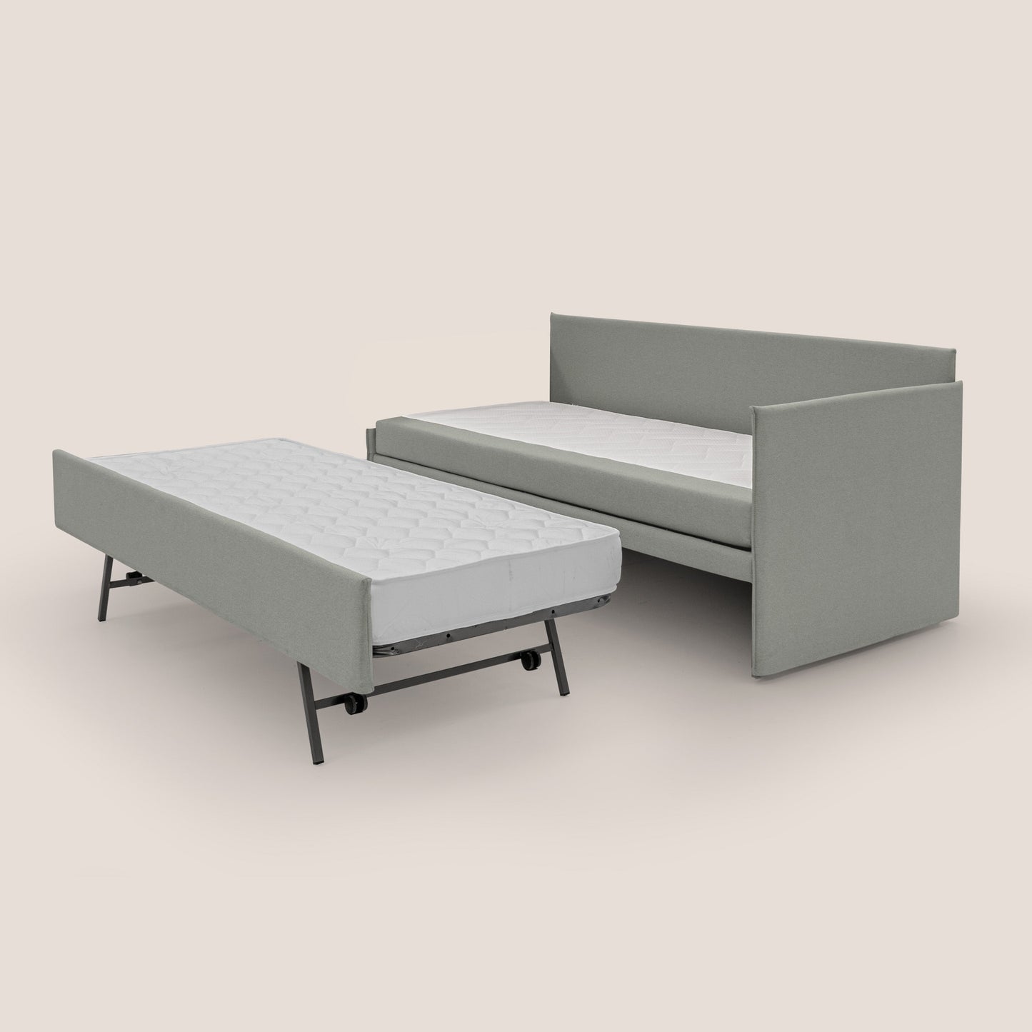 Durini Divano duplex con doppio letto in tessuto simil cotone impermeabile T13 grigio 