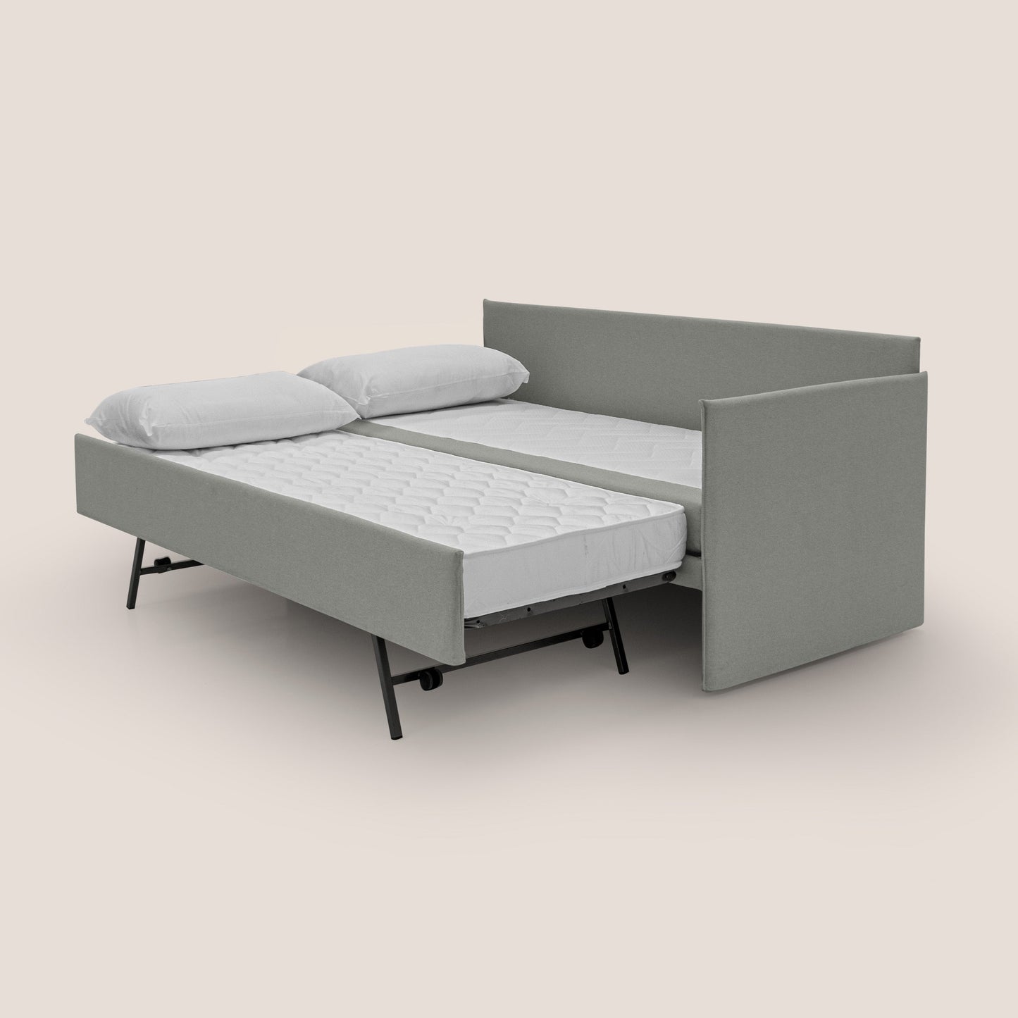 Durini Divano duplex con doppio letto in tessuto simil cotone impermeabile T13 grigio 