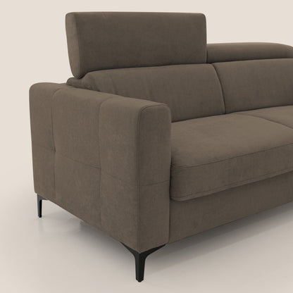 Gardenia divano letto materasso alto 18 cm con poggiatesta reclinabili e rivestimento impermeabile T02 marrone