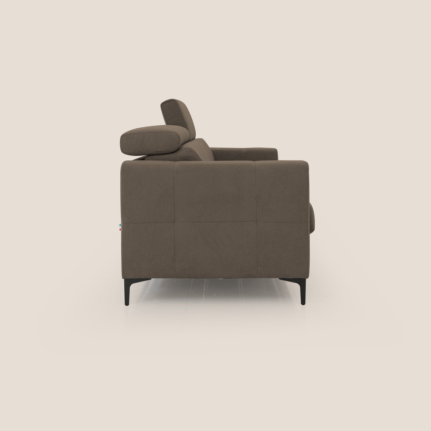 Gardenia divano letto materasso alto 18 cm con poggiatesta reclinabili e rivestimento impermeabile T02 marrone