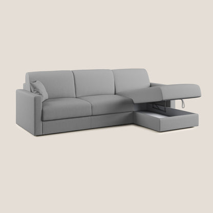 Chris Divano letto angolare 5 posti in tessuto impermeabile T13 grigio