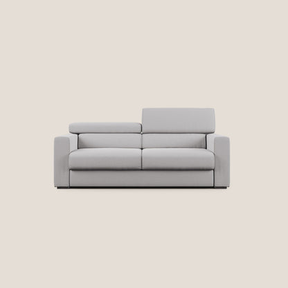 Dylan divano allungabile con pouf estraibile poggiapiedi in tessuto fiammato simil cotone impermeabile T19 grigio