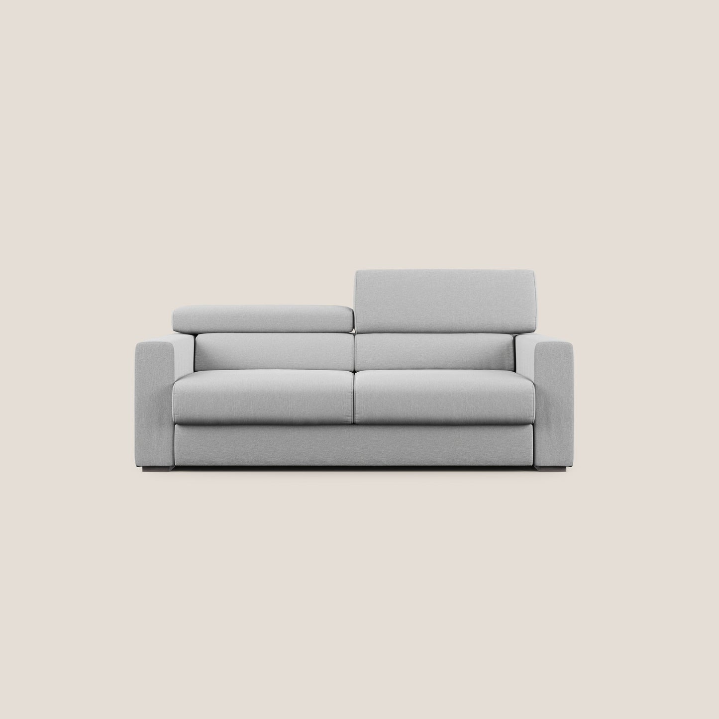 Dylan divano allungabile con pouf estraibile poggiapiedi in tessuto simil cotone impermeabile T13 grigio