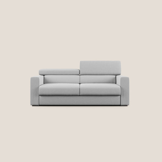 Dylan divano allungabile con pouf estraibile poggiapiedi in tessuto simil cotone impermeabile T13 grigio