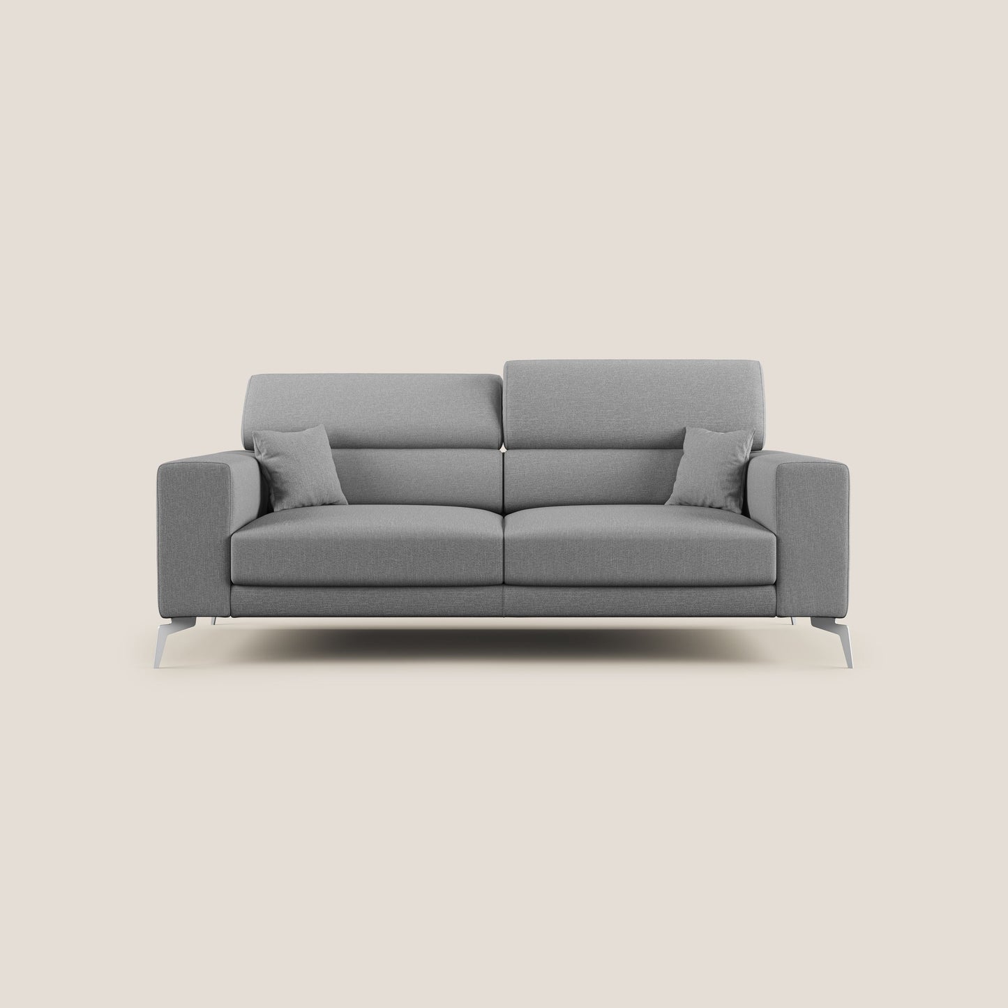 Blade Divano con poggiatesta reclinabili in tessuto impermeabile misto cotone T13 grigio