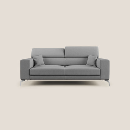 Blade Divano con poggiatesta reclinabili in tessuto impermeabile misto cotone T13 grigio