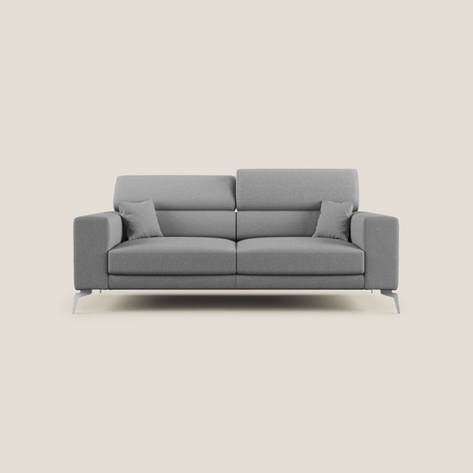 Blade Divano con poggiatesta reclinabili in tessuto impermeabile misto cotone T13 grigio