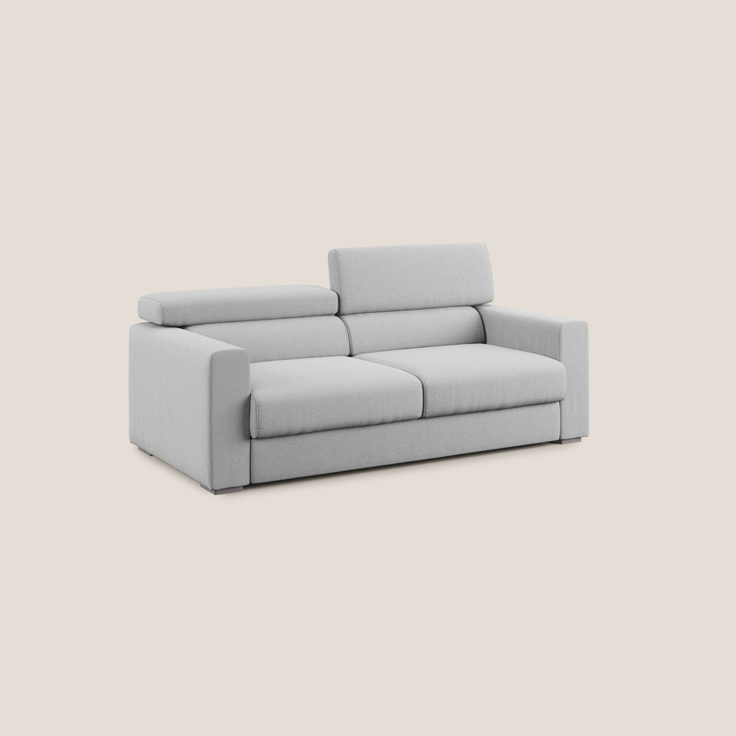 Dylan divano allungabile con pouf estraibile poggiapiedi in tessuto simil cotone impermeabile T13 grigio