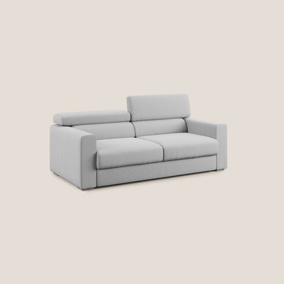 Dylan divano allungabile con pouf estraibile poggiapiedi in tessuto simil cotone impermeabile T13 grigio