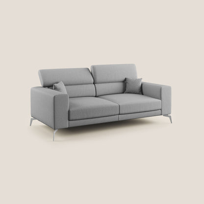 Blade Divano con poggiatesta reclinabili in tessuto impermeabile misto cotone T13 grigio