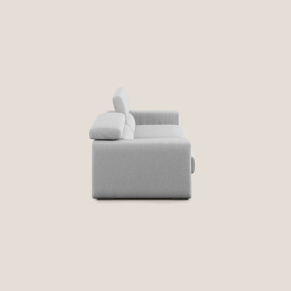 Dylan divano allungabile con pouf estraibile poggiapiedi in tessuto simil cotone impermeabile T13 grigio