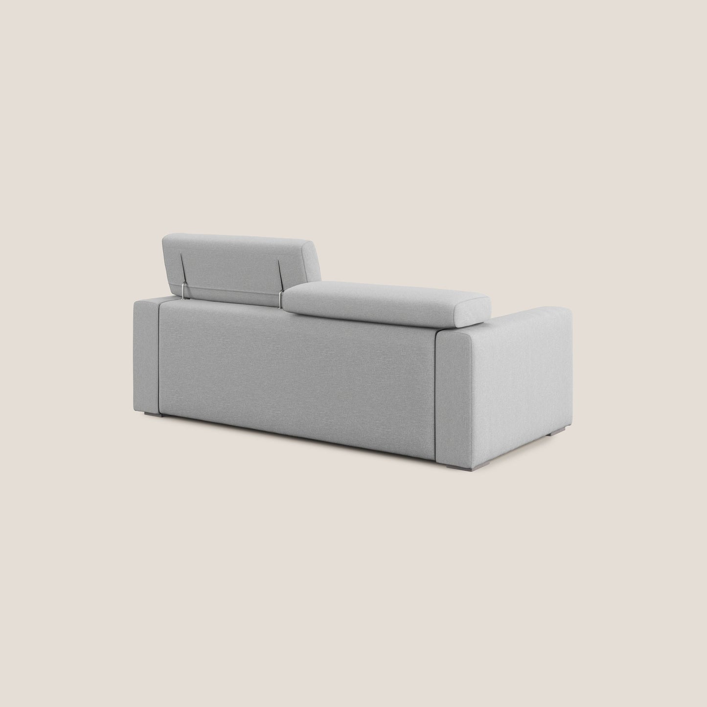 Dylan divano allungabile con pouf estraibile poggiapiedi in tessuto simil cotone impermeabile T13 grigio