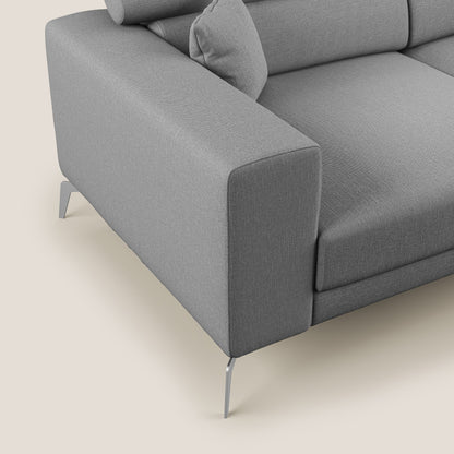 Blade Divano con poggiatesta reclinabili in tessuto impermeabile misto cotone T13 grigio