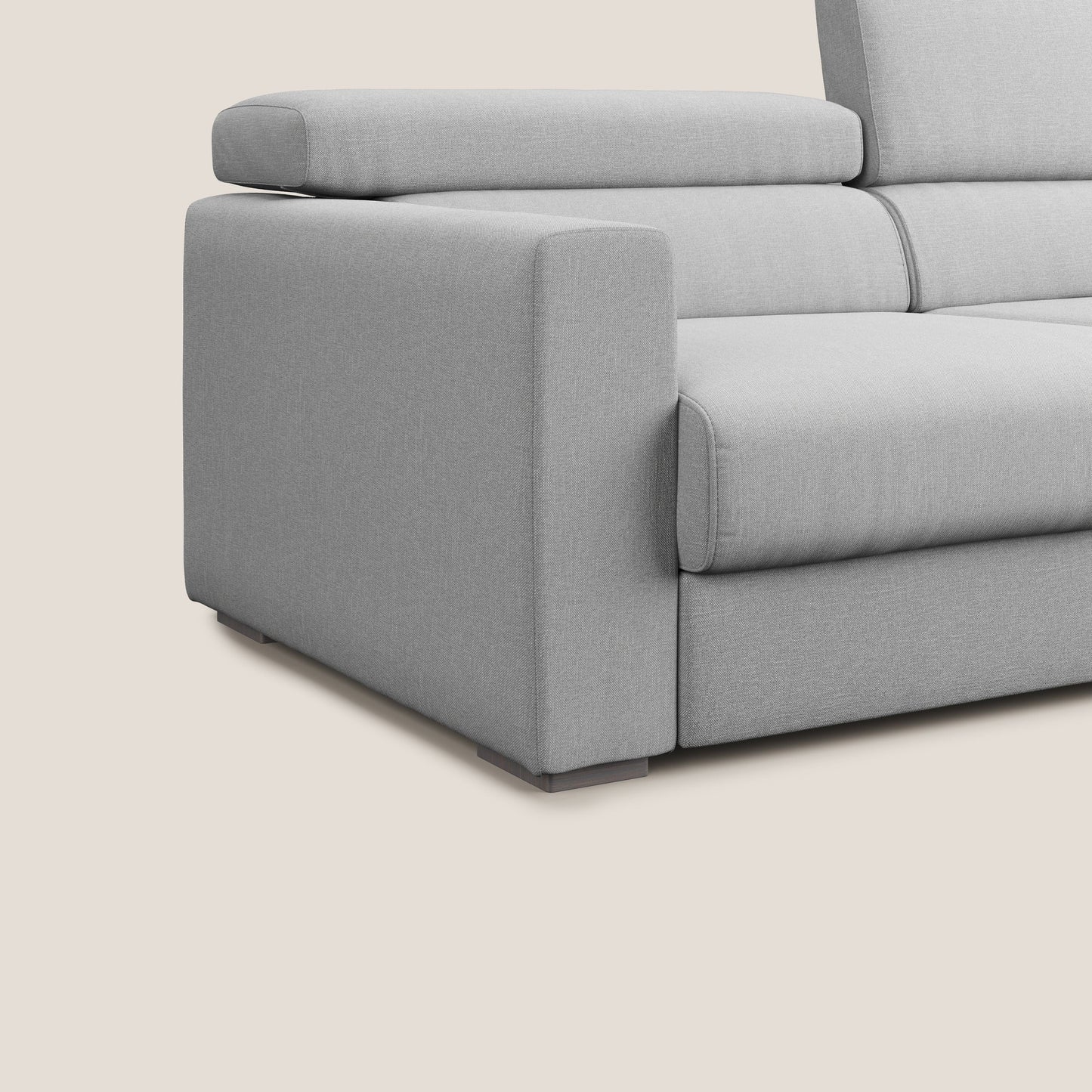 Dylan divano allungabile con pouf estraibile poggiapiedi in tessuto simil cotone impermeabile T13 grigio