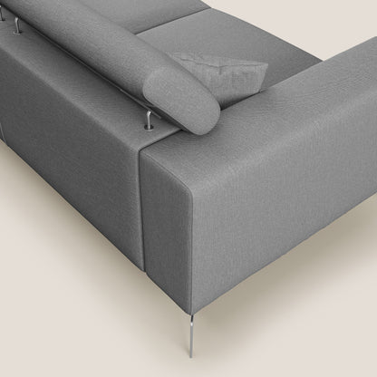 Blade Divano con poggiatesta reclinabili in tessuto impermeabile misto cotone T13 grigio
