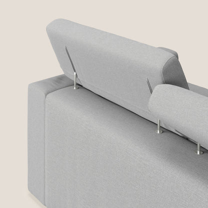 Dylan divano allungabile con pouf estraibile poggiapiedi in tessuto simil cotone impermeabile T13 grigio