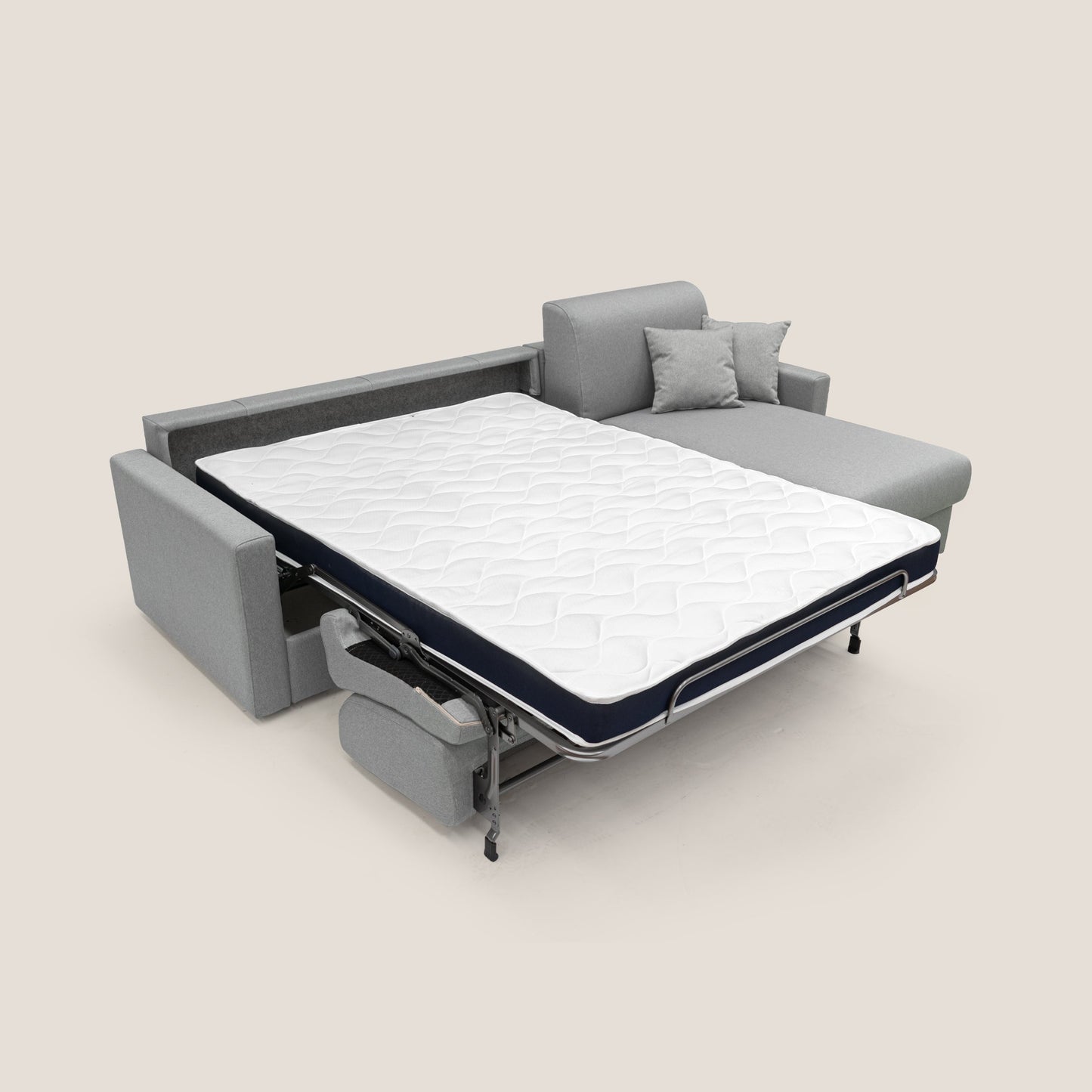 Chris Divano letto angolare 5 posti in tessuto impermeabile T13 grigio