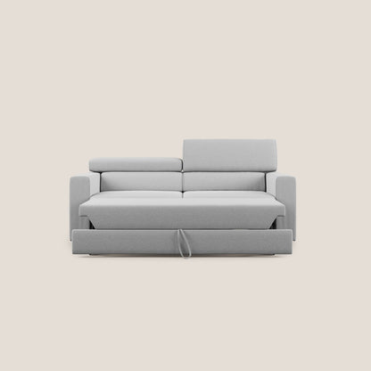 Dylan divano allungabile con pouf estraibile poggiapiedi in tessuto simil cotone impermeabile T13 grigio
