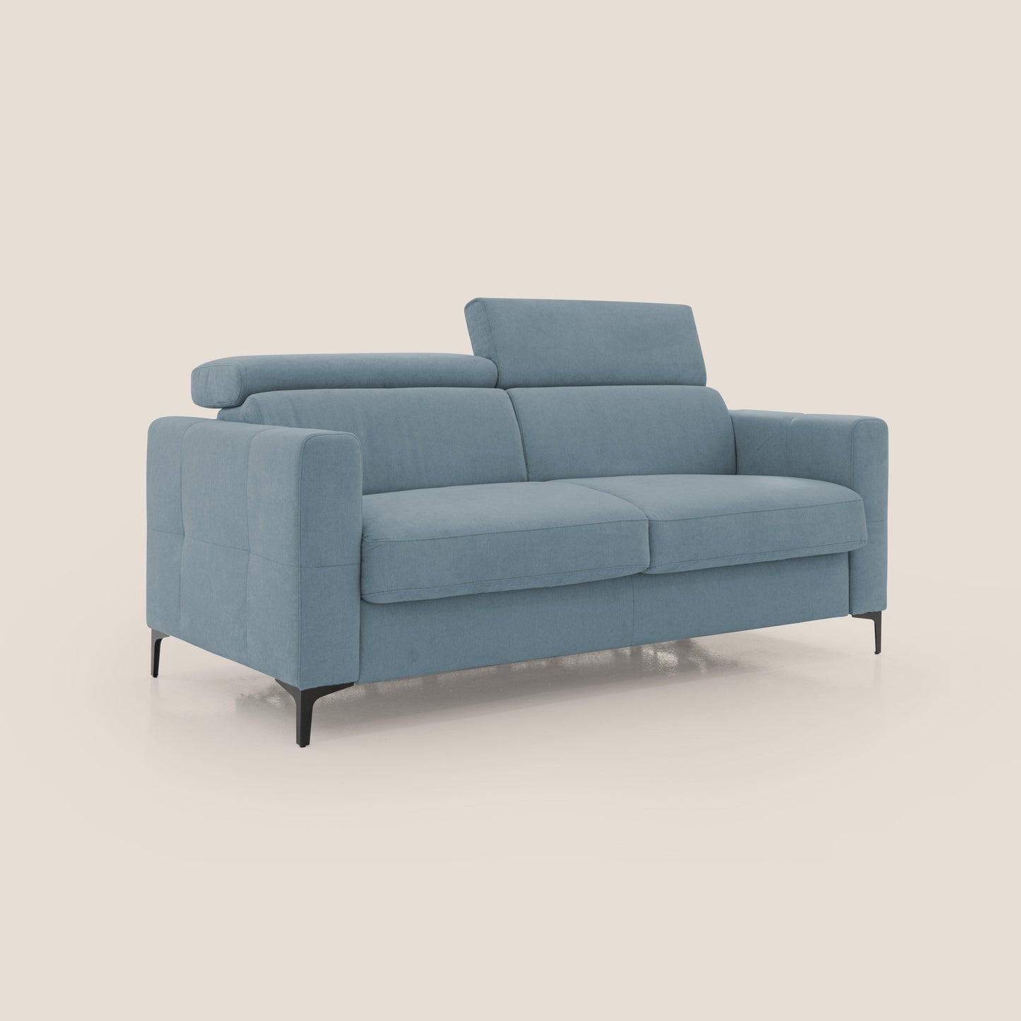 Gardenia divano letto materasso alto 18 cm con poggiatesta reclinabili e rivestimento impermeabile T02 carta da zucchero