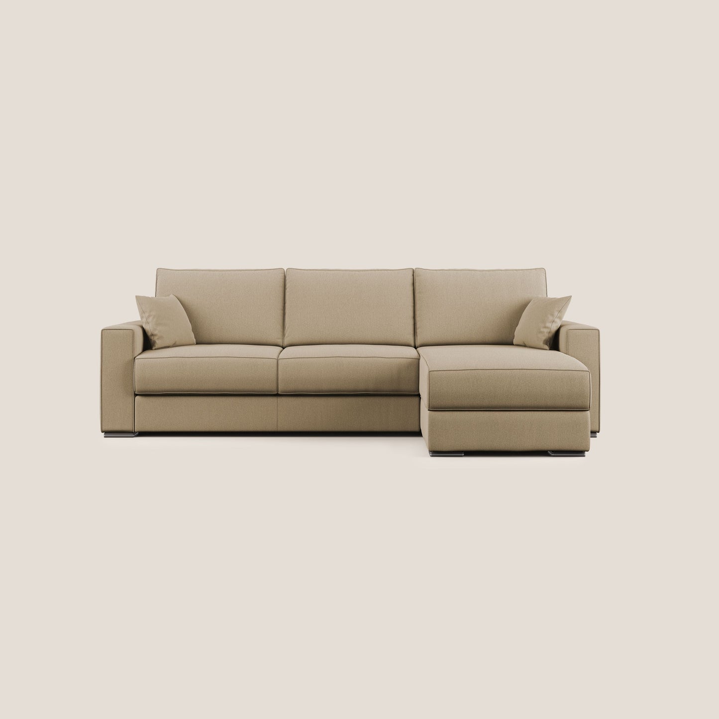 Dream Divano letto angolare in tessuto smacchiabile T05 beige 