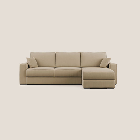 Dream Divano letto angolare in tessuto smacchiabile T05 beige 
