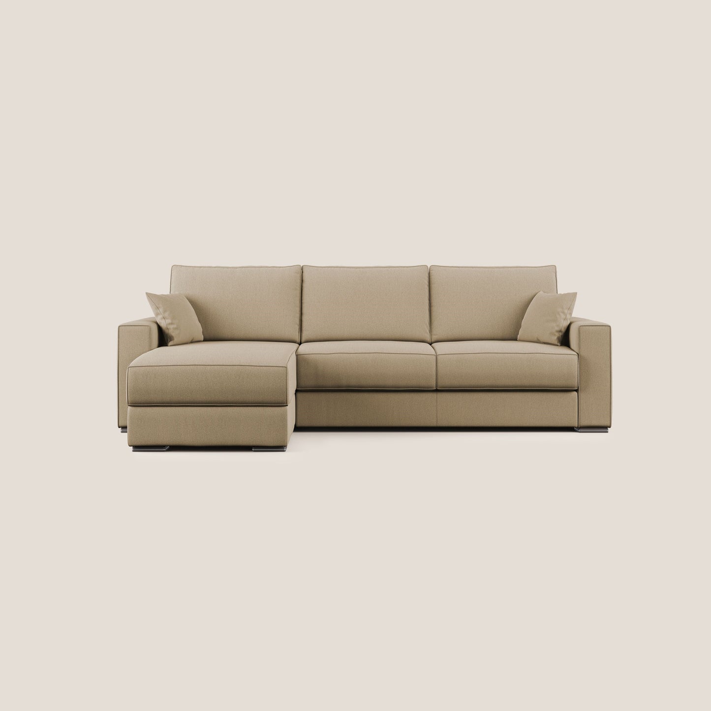 Dream Divano letto angolare in tessuto smacchiabile T05 beige 
