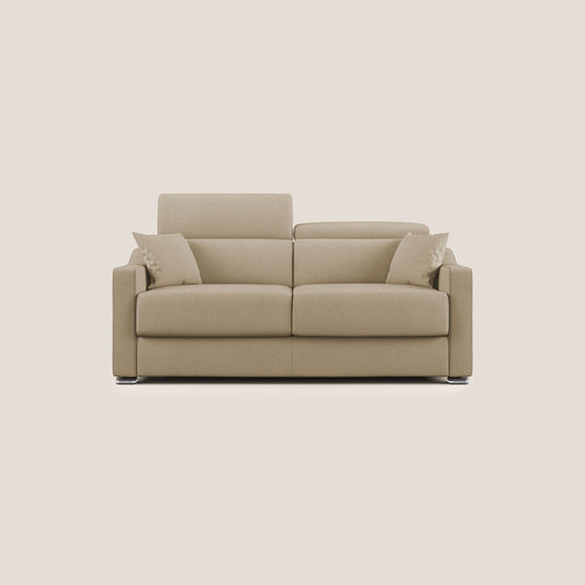 Divano letto matrimoniale Amber in tessuto smacchiabile T05 beige 