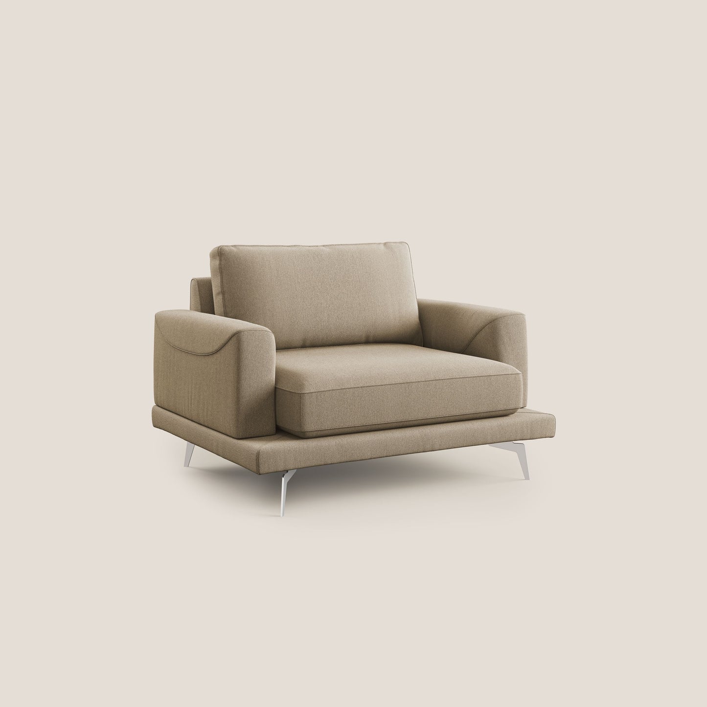 Dorian poltrona moderna in tessuto smacchiabile T05 beige