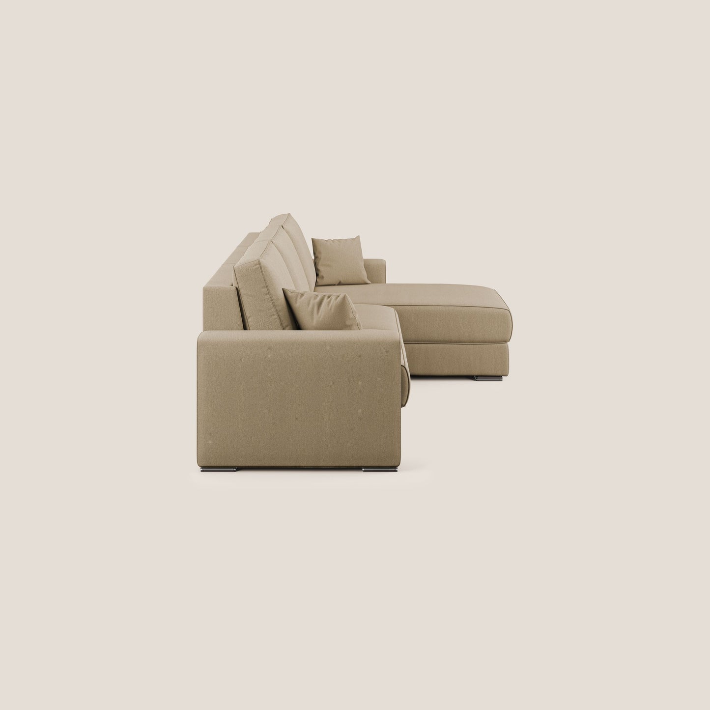 Dream Divano letto angolare in tessuto smacchiabile T05 beige 