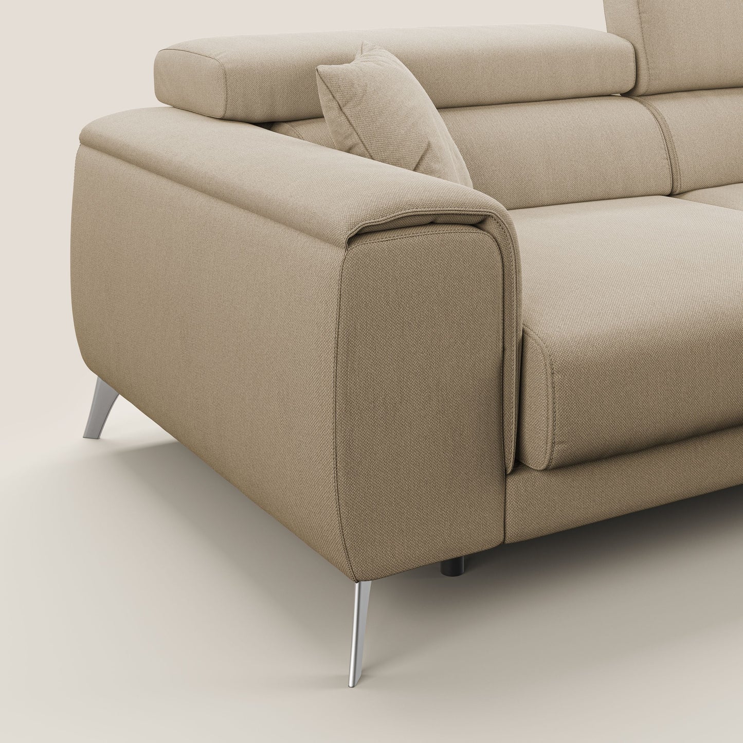 Fusion divano con sedute allungabili in tessuto smacchiabile T05 beige