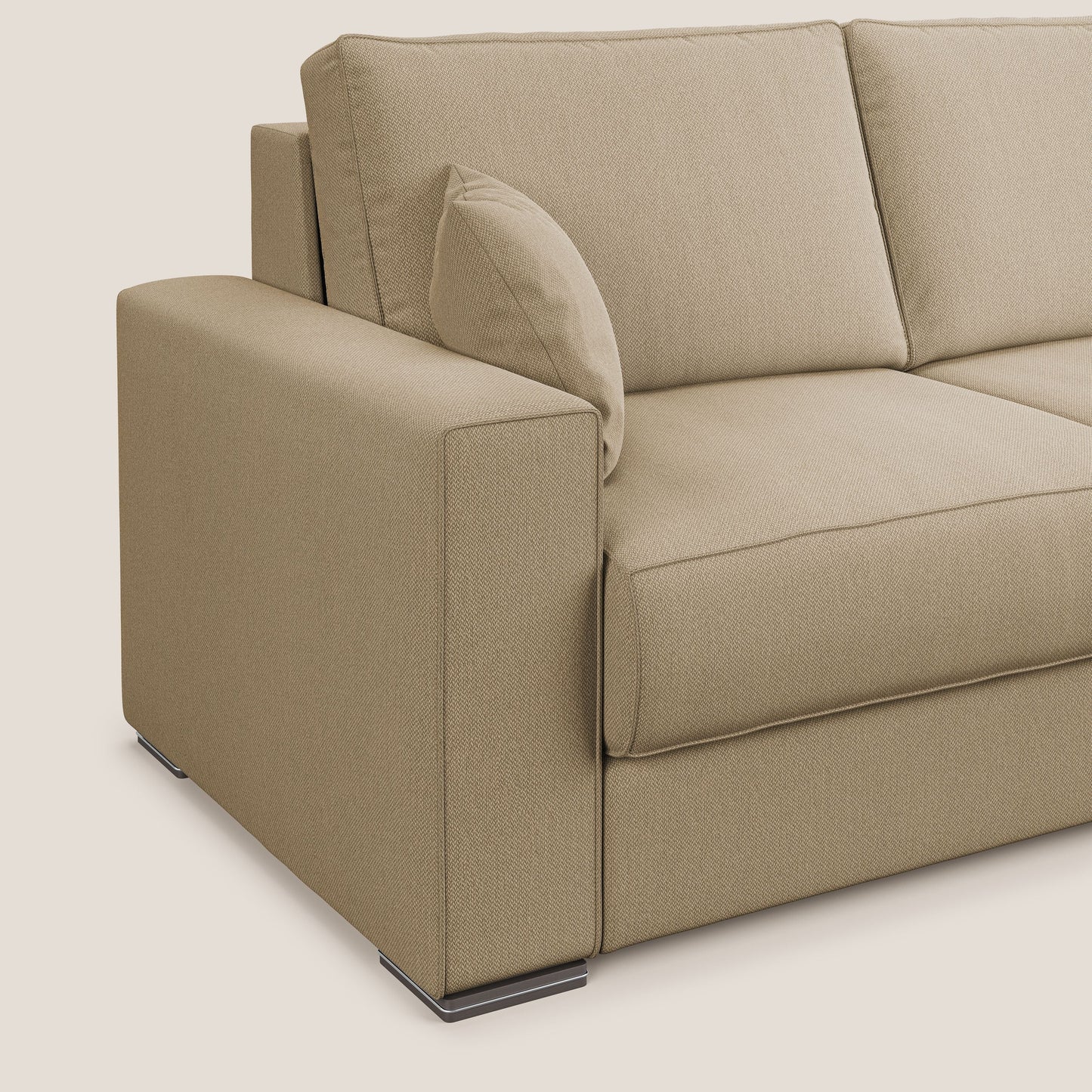 Dream Divano letto angolare in tessuto smacchiabile T05 beige 