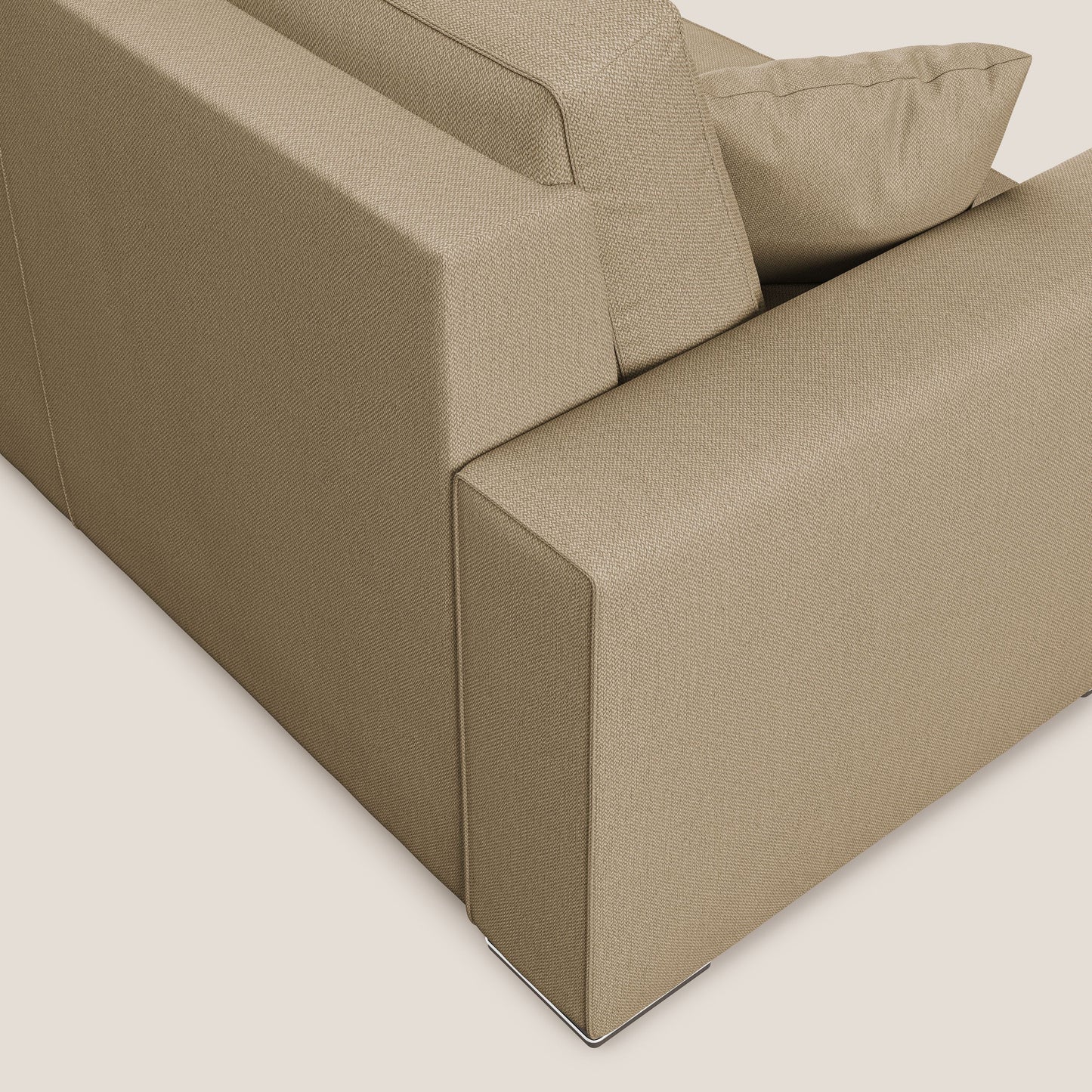 Dream Divano letto moderno dai morbidi cuscini in tessuto smacchiabile T05 beige