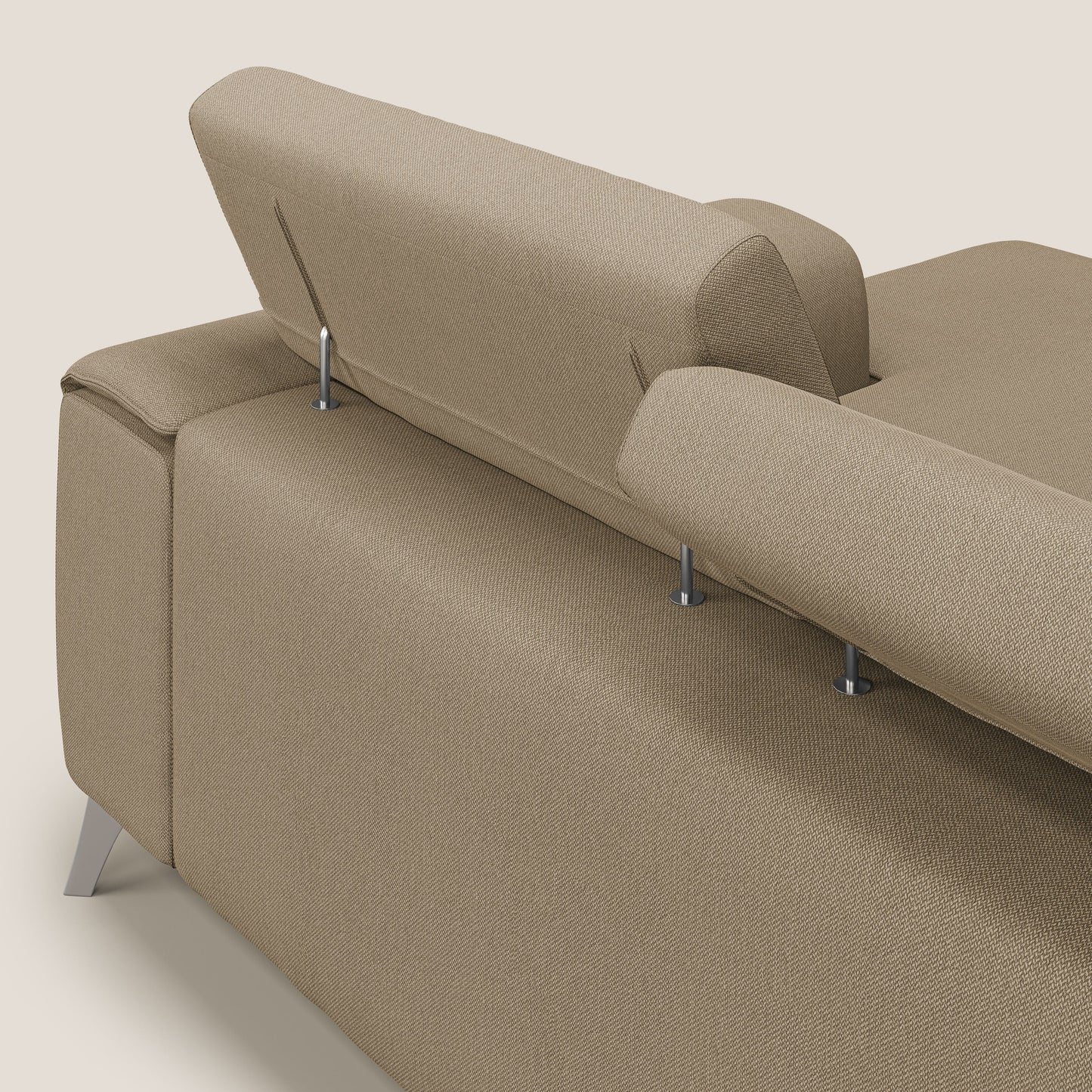 Fusion Divano angolare con sedute scorrevoli in tessuto morbido smacchiabile T05 beige