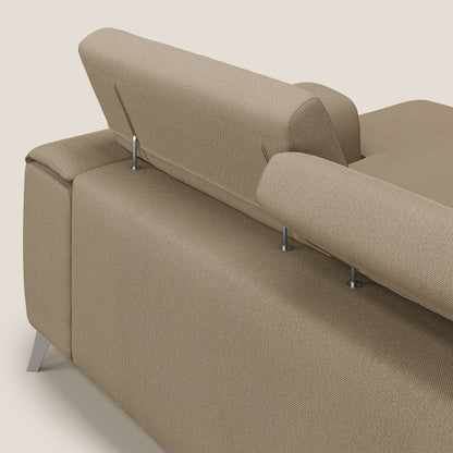 Fusion Divano angolare con sedute scorrevoli in tessuto morbido smacchiabile T05 beige