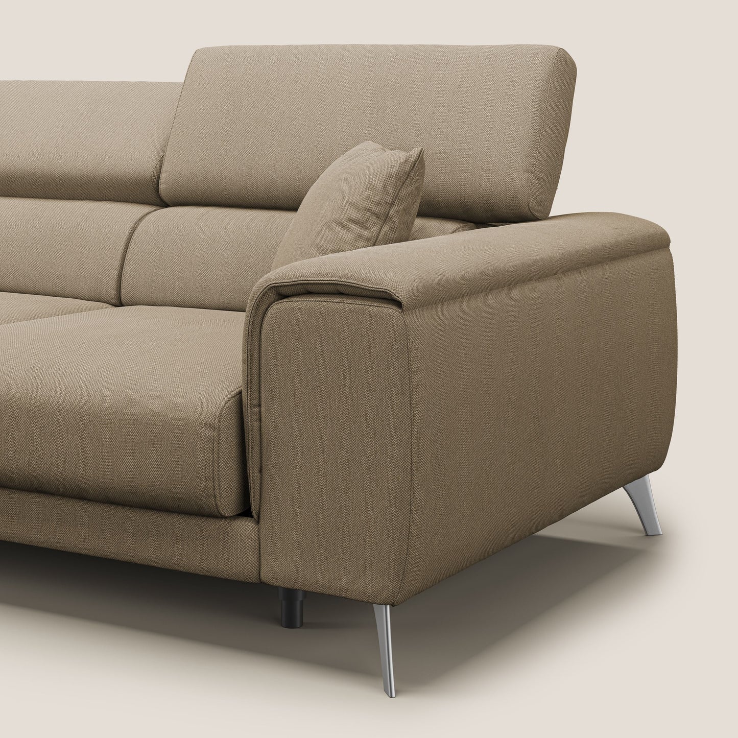 Divano Fusion con 3 sedute allungabili in tessuto smacchiabile T05 beige