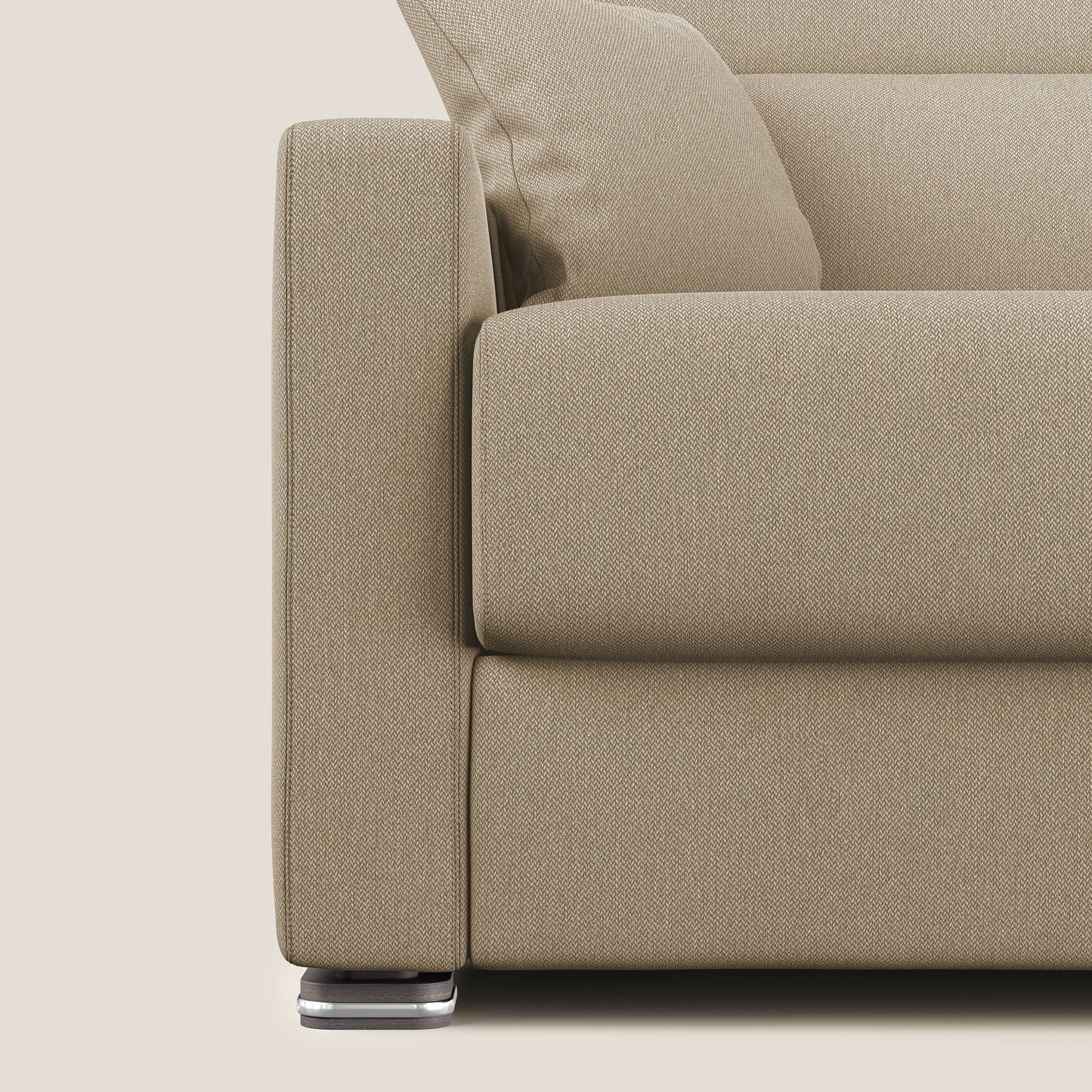 Divano letto matrimoniale Amber in tessuto smacchiabile T05 beige 