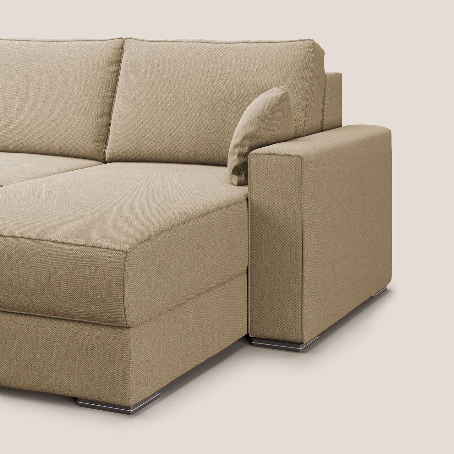 Dream Divano letto angolare in tessuto smacchiabile T05 beige 