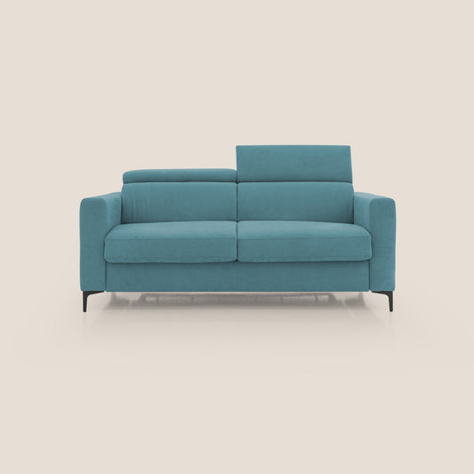Gardenia divano letto materasso alto 18 cm con poggiatesta reclinabili e rivestimento impermeabile T02 azzurro