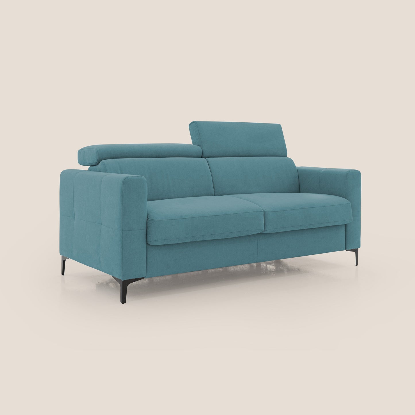 Gardenia divano letto materasso alto 18 cm con poggiatesta reclinabili e rivestimento impermeabile T02 azzurro